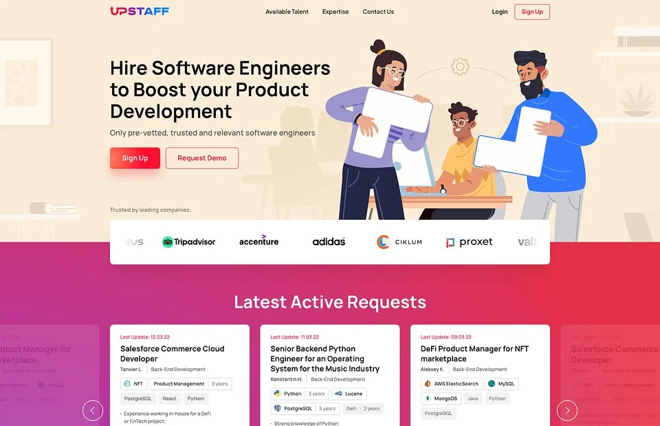 Upstaff website