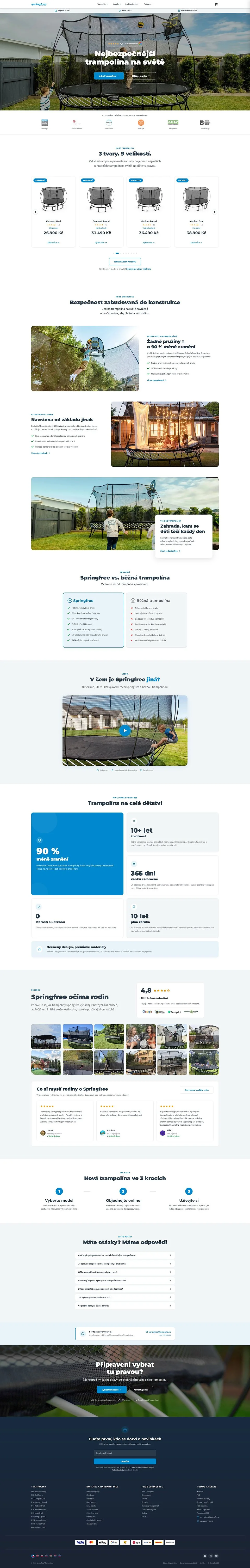 Springfree website, desktop