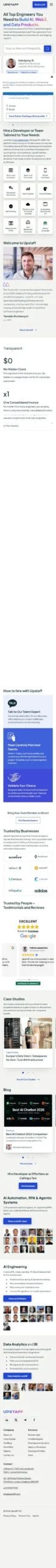 Upstaff website, mobile